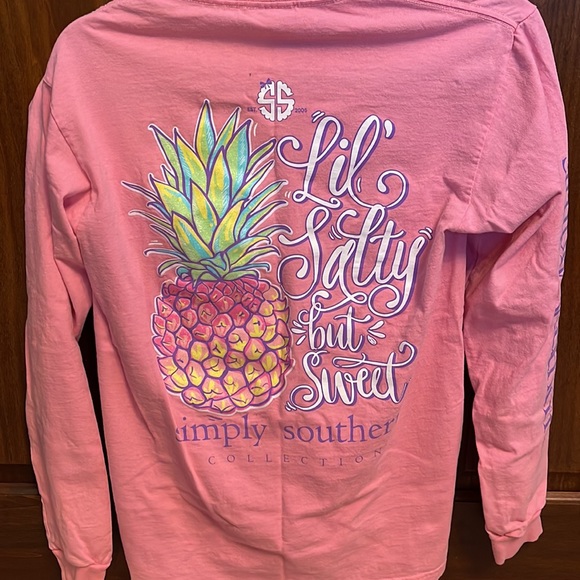 Simply Southern Lil Salty but Sweet Long Sleeve Shirt Size Small - Picture 3 of 3